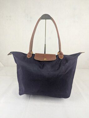 Longchamp Le Pliage Tote Bag Purple Classic Nylon - Preowned - Made in Tunisia.